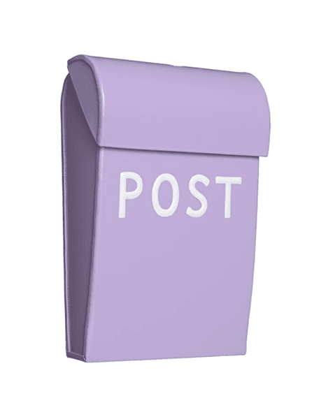 Bruka Postkasse mini lilla/hvit