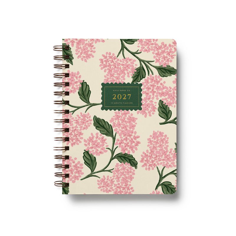 2027 Pink Hydrangea Softcover Spiral Planner