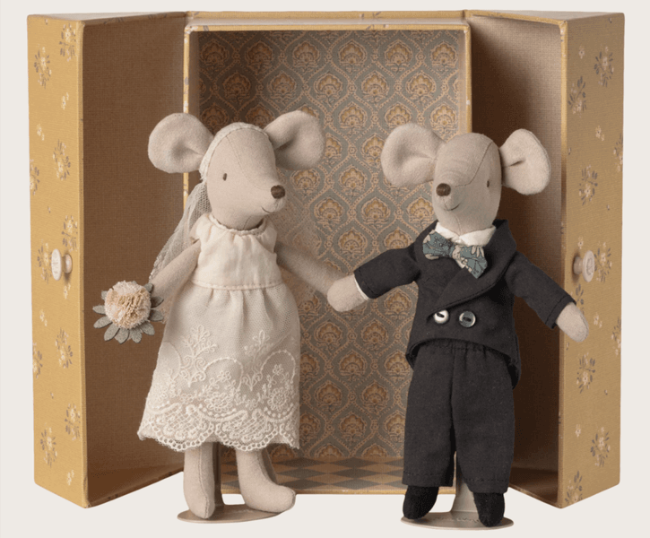 Maileg Wedding mice couple in box Mum and Dad