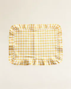 Hovedbilde Dekkebrikke Gingham gul