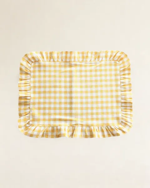 Dekkebrikke Gingham gul