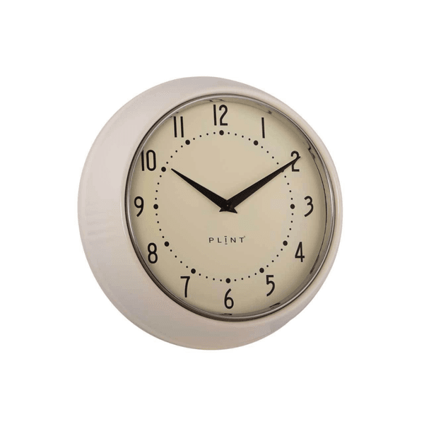 Veggklokke Retro krem
