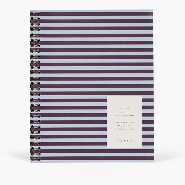NOTEM NELA Wirebound Spiral Notebook Large Bordeaux & Blue