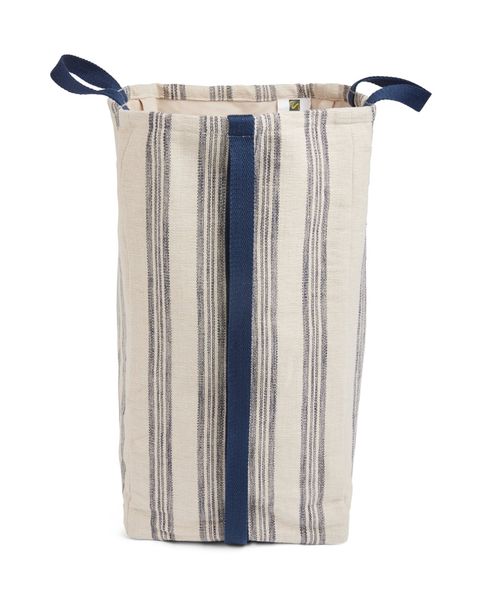 Lexington Striped Canvas Laundry Basket