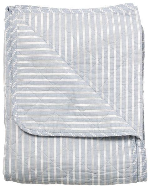 Quilt gråblå striper 140x220