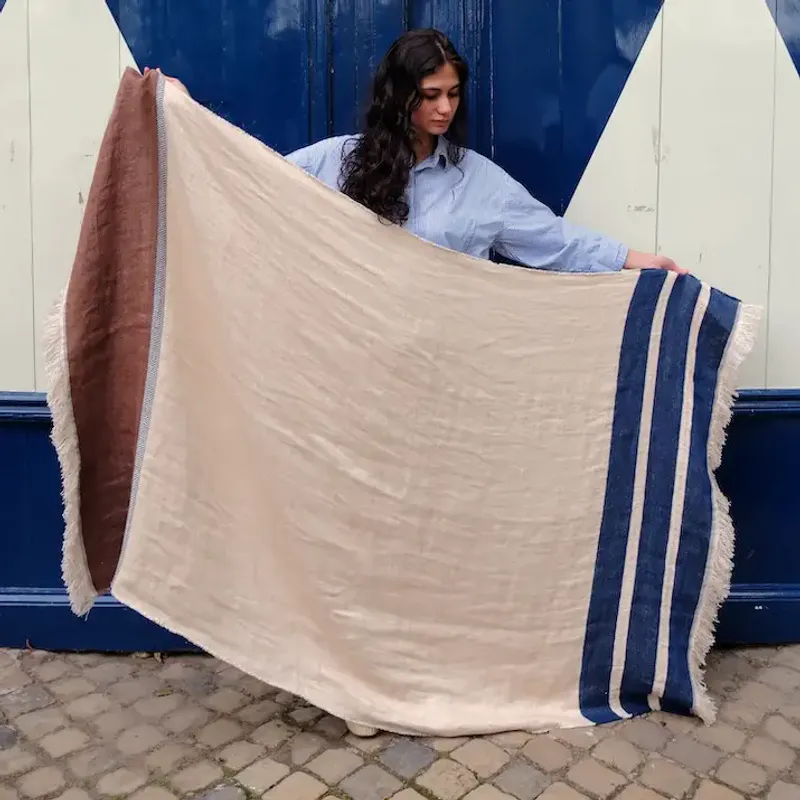 Libeco Marina Stripe fouta/pledd
