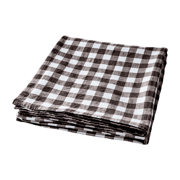 Duk Ingrid Rutete brun/hvit