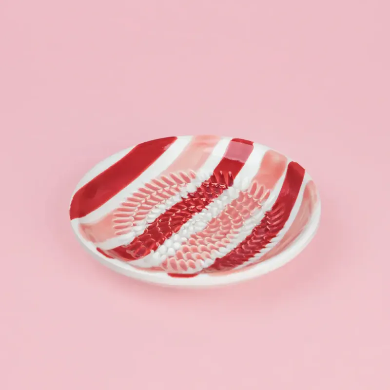 Skål med rasp rosa/rød S