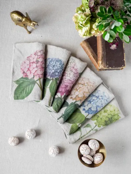 Linserviett Hortensia