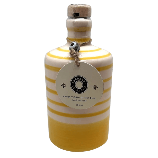 Hovedbilde Dardanos EVOO Gul/hvit keramikkflaske 500ml