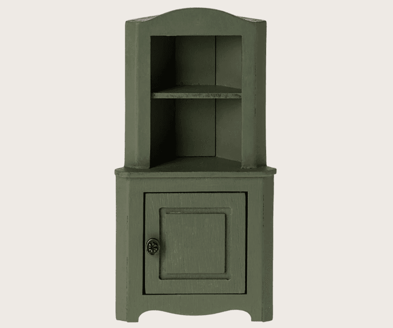 Maileg Corner cabinet Mouse Dark green