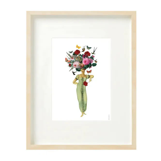 Hovedbilde Floral Lady Collage trykk A4 