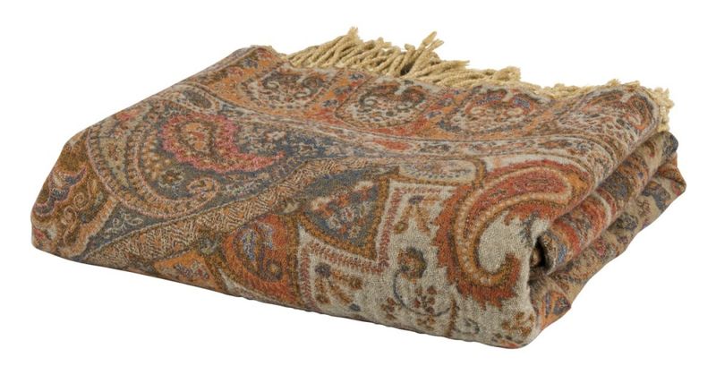Pledd Paisley Burnt Orange