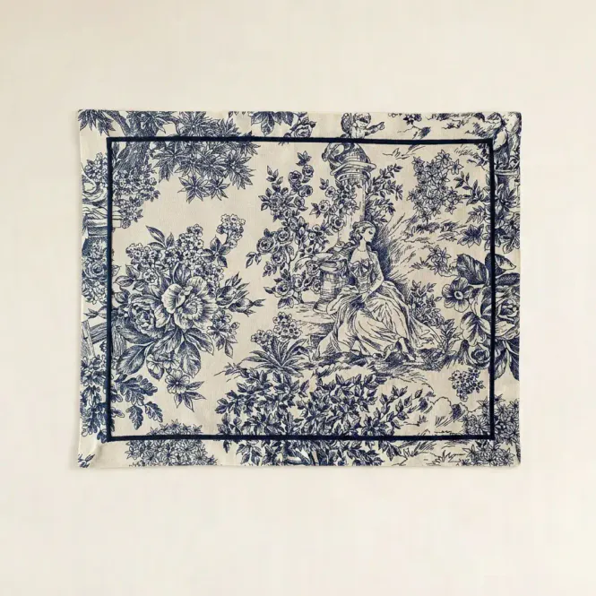 Hovedbilde Dekkebrikke Toile De Jouy blå