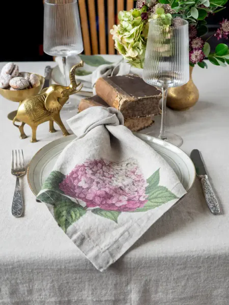 Linserviett Hortensia
