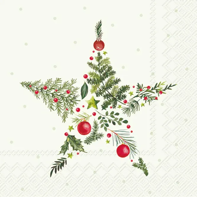 Hovedbilde Christmas Branches Star kaffeservietter 