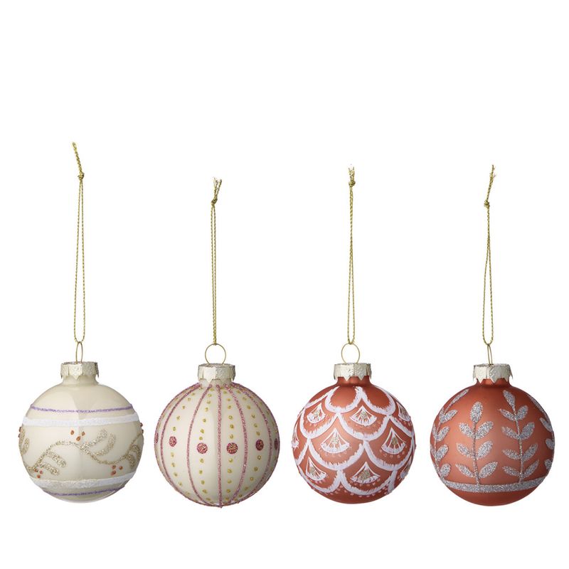 Glasskule Seraphim Peach 8cm 4pk