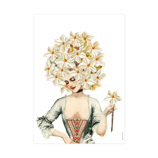 17th Century Lady Collage trykk A4 