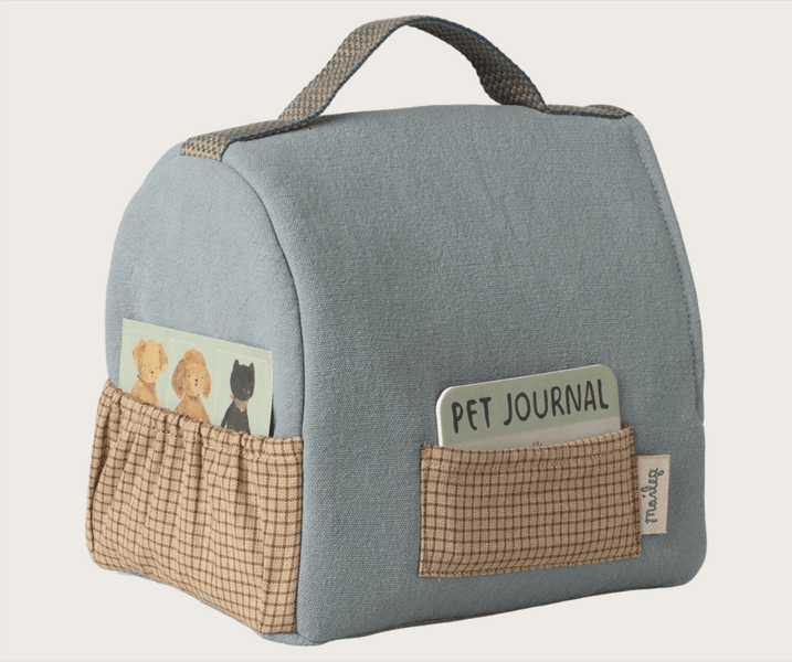 Maileg Pet carrier, Dusty blue