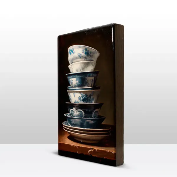 Laqueprint Stack of Delft Blue Bowls 3