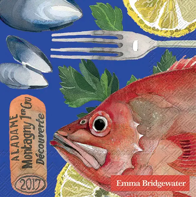 Hovedbilde Emma Bridgewater Fish Supper Blue kaffeservietter
