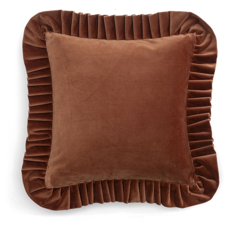 Putetrekk Kanel Velour med volangkant