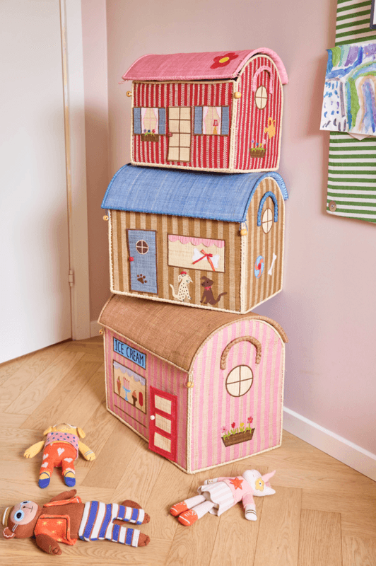 Rice Raffia Storage House L Paris Theme