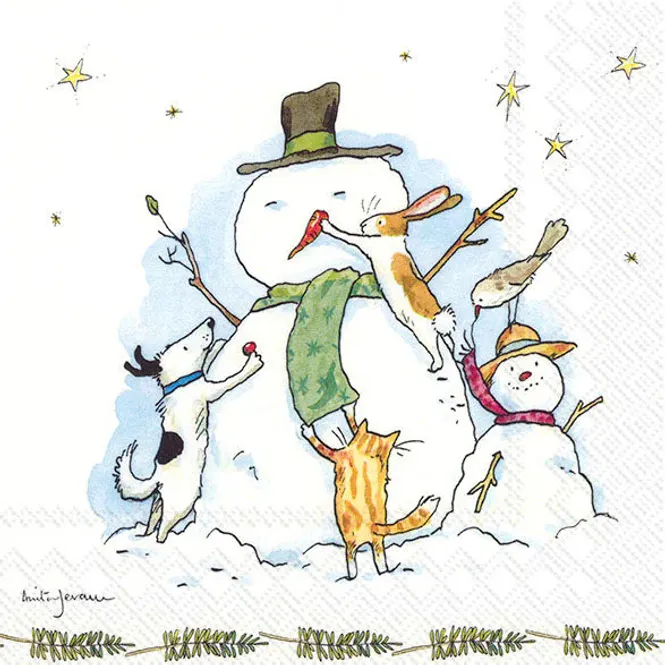 Hovedbilde Snowman With Friends servietter