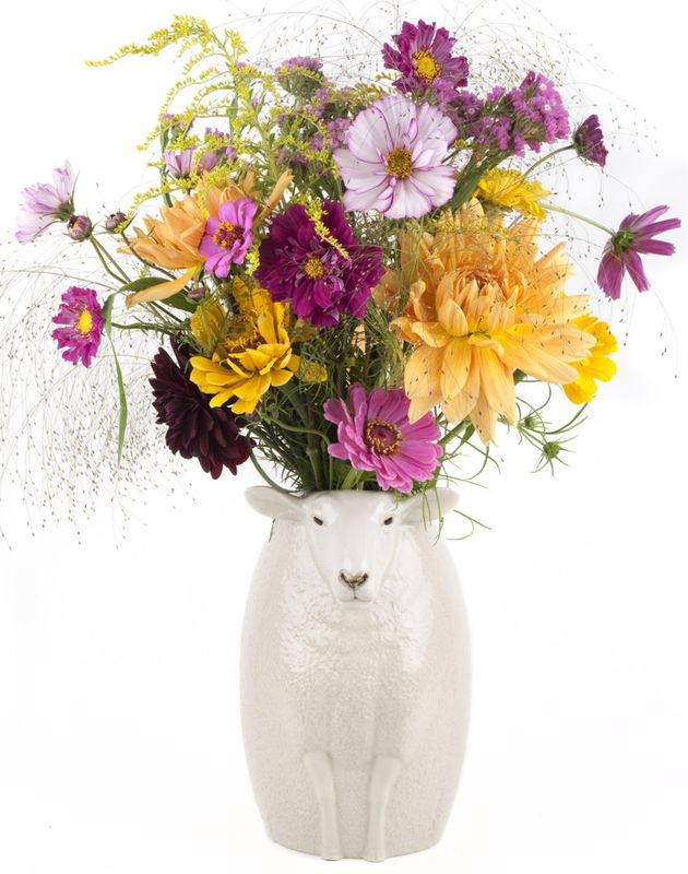 Quail White Faced Suffolk Sheep Flower Vase