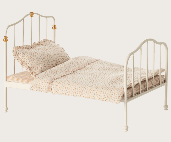Maileg Vintage single bed Mouse Off white